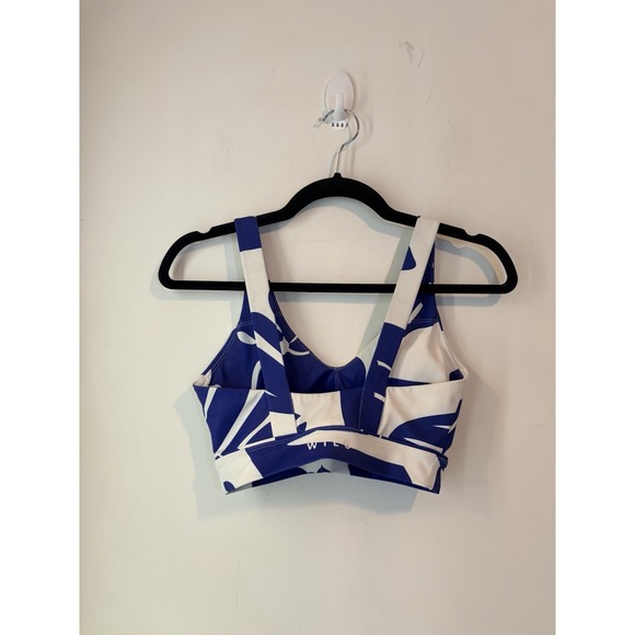 Wilo The Label Sports‎ Bra Small V Neck Blue White Abstract Padded High Support - Picture 4 of 7